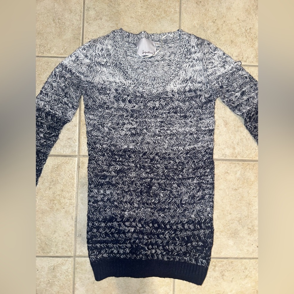 Signature 8 Ombré Blue Knit Sweater S/M RARE Nordstroms Revolve Long Sleeve Top